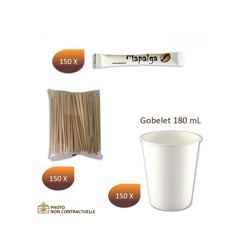 Kit sucre gobelet Touillette x 150 Kit sucre gobelet Touillette x 150