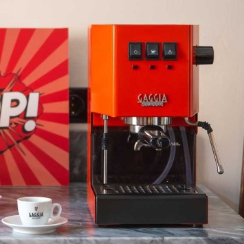 Machine à café espresso CLASSIC E24 LOBSTER RED GAGGIA RI9481/19 + 1 Kg de café moulu OFFERT