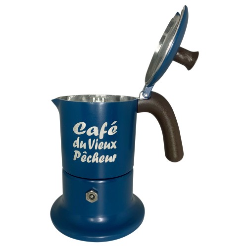Cafetière italienne Moka Classique 6 Tasses CAFÉ DU VIEUX PÊCHEUR tous feux - ANGELINA