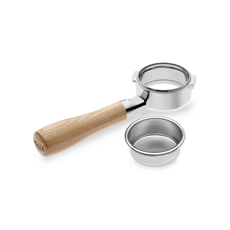 Porte-filtre sans fond avec filtre inox 58 mm poignée bois frêne GAGGIA RI9142/01 / 421946507221 Porte-filtre sans fond avec filtre inox 58 mm poignée bois frêne GAGGIA RI9142/01 / 421946507221