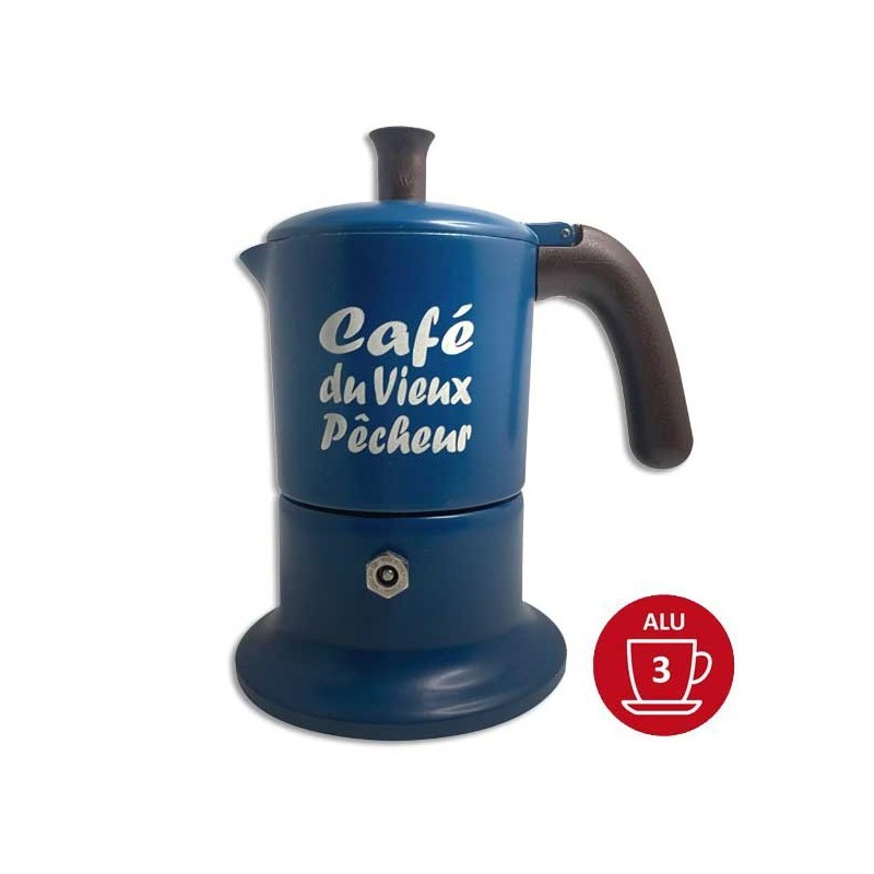 Cafetière italienne Moka Classique 3 Tasses CAFÉ DU VIEUX PÊCHEUR tous feux - ANGELINA Cafetière italienne Moka Classique 3 Tasses CAFÉ DU VIEUX PÊCHEUR tous feux - ANGELINA