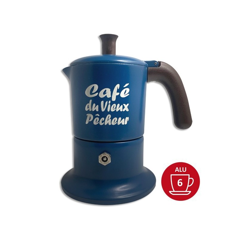 Cafetière italienne Moka Classique 6 Tasses CAFÉ DU VIEUX PÊCHEUR tous feux - ANGELINA Cafetière italienne Moka Classique 6 Tasses CAFÉ DU VIEUX PÊCHEUR tous feux - ANGELINA