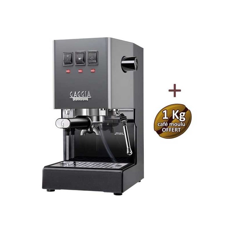 Machine à café espresso CLASSIC E24 INDUSTRIAL GREY GAGGIA RI9481/16 + 1 Kg de café moulu OFFERT Machine à café espresso CLASSIC E24 INDUSTRIAL GREY GAGGIA RI9481/16 + 1 Kg de café moulu OFFERT