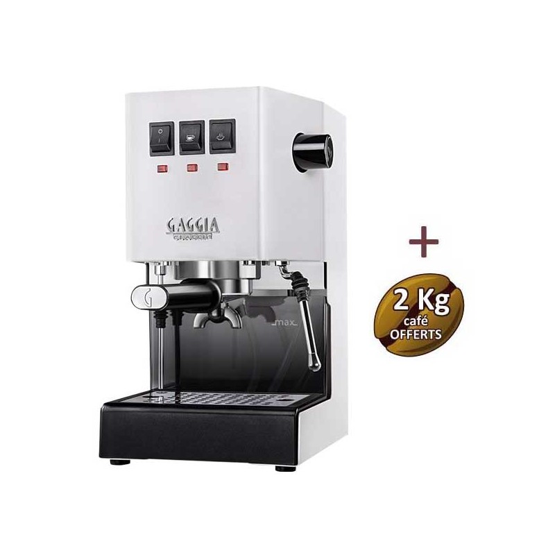 Machine à café espresso CLASSIC E24 POLAR WHITE GAGGIA RI9481/13 + 1 Kg de café moulu OFFERT Machine à café espresso CLASSIC E24 POLAR WHITE GAGGIA RI9481/13 + 1 Kg de café moulu OFFERT