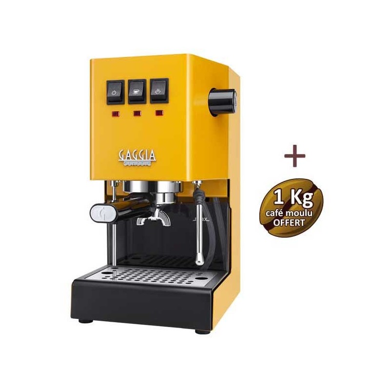 Machine à café espresso CLASSIC E24 SUNSHINE YELLOW GAGGIA RI9481/18 + 1 Kg de café moulu OFFERT Machine à café espresso CLASSIC E24 SUNSHINE YELLOW GAGGIA RI9481/18 + 1 Kg de café moulu OFFERT
