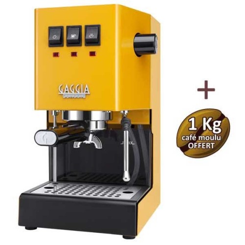 Machine à café espresso CLASSIC E24 JUNGLE GREEN GAGGIA RI9481/17 + 1 Kg de café moulu OFFERT