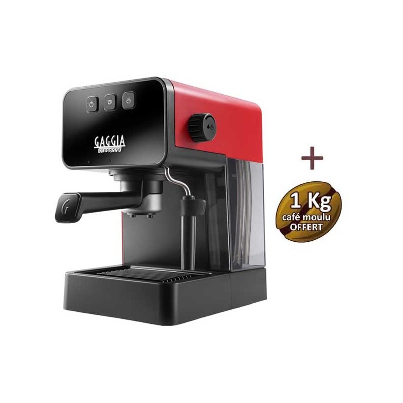 Machine à café ESPRESSO STYLE LAVA RED GAGGIA EG2111/03 + 1 Kg de café OFFERT Machine à café ESPRESSO STYLE LAVA RED GAGGIA EG2111/03 + 1 Kg de café OFFERT