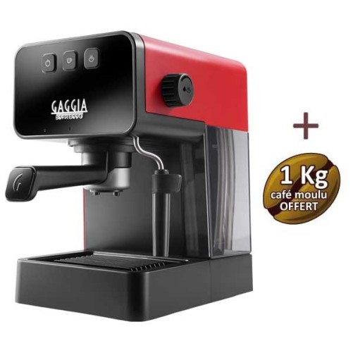 Machine à café ESPRESSO STYLE LAVA RED GAGGIA EG2111/03 + 1 Kg de café OFFERT