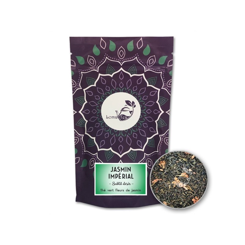 Thé vert JASMIN IMPÉRIAL LOMATEA VRAC 100g Thé vert JASMIN IMPÉRIAL LOMATEA VRAC 100g