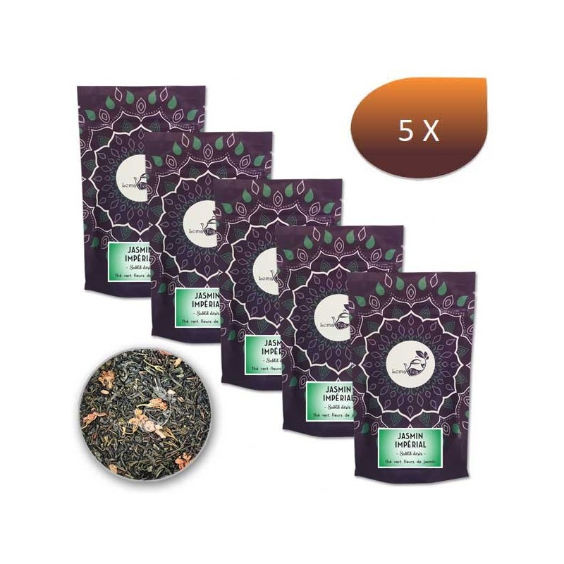 Pack x 5 Thé vert JASMIN IMPÉRIAL LOMATEA VRAC 100g Pack x 5 Thé vert JASMIN IMPÉRIAL LOMATEA VRAC 100g