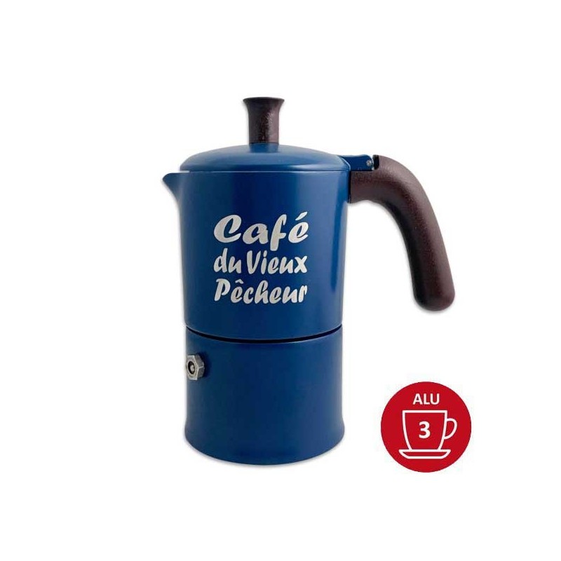 Cafetière italienne Moka Classique 3 Tasses CAFÉ DU VIEUX PÊCHEUR tous feux sauf induction - ANGELINA Cafetière italienne Moka Classique 3 Tasses CAFÉ DU VIEUX PÊCHEUR tous feux sauf induction - ANGELINA