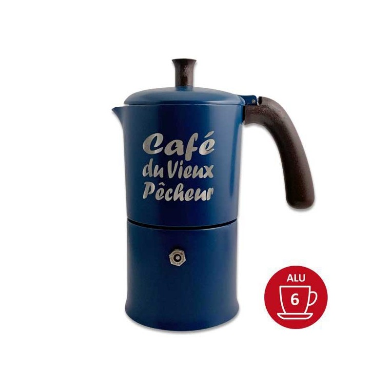 Cafetière italienne Moka Classique 6 Tasses CAFÉ DU VIEUX PÊCHEUR tous feux sauf induction - ANGELINA Cafetière italienne Moka Classique 6 Tasses CAFÉ DU VIEUX PÊCHEUR tous feux sauf induction - ANGELINA
