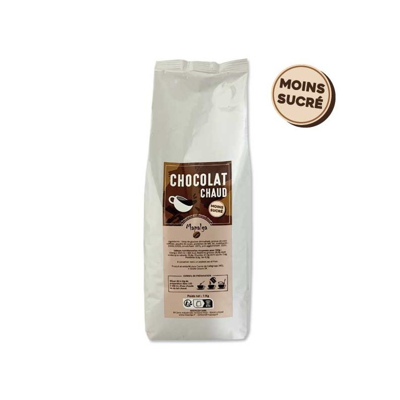 Chocolat chaud instantané moins sucré - 1 Kg - MAPALGA