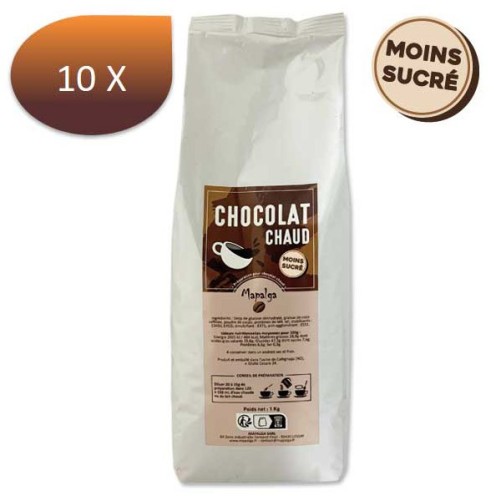 Pack x 10 Chocolat chaud instantané moins sucré - 1 Kg - MAPALGA